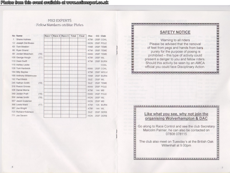 Event programme page